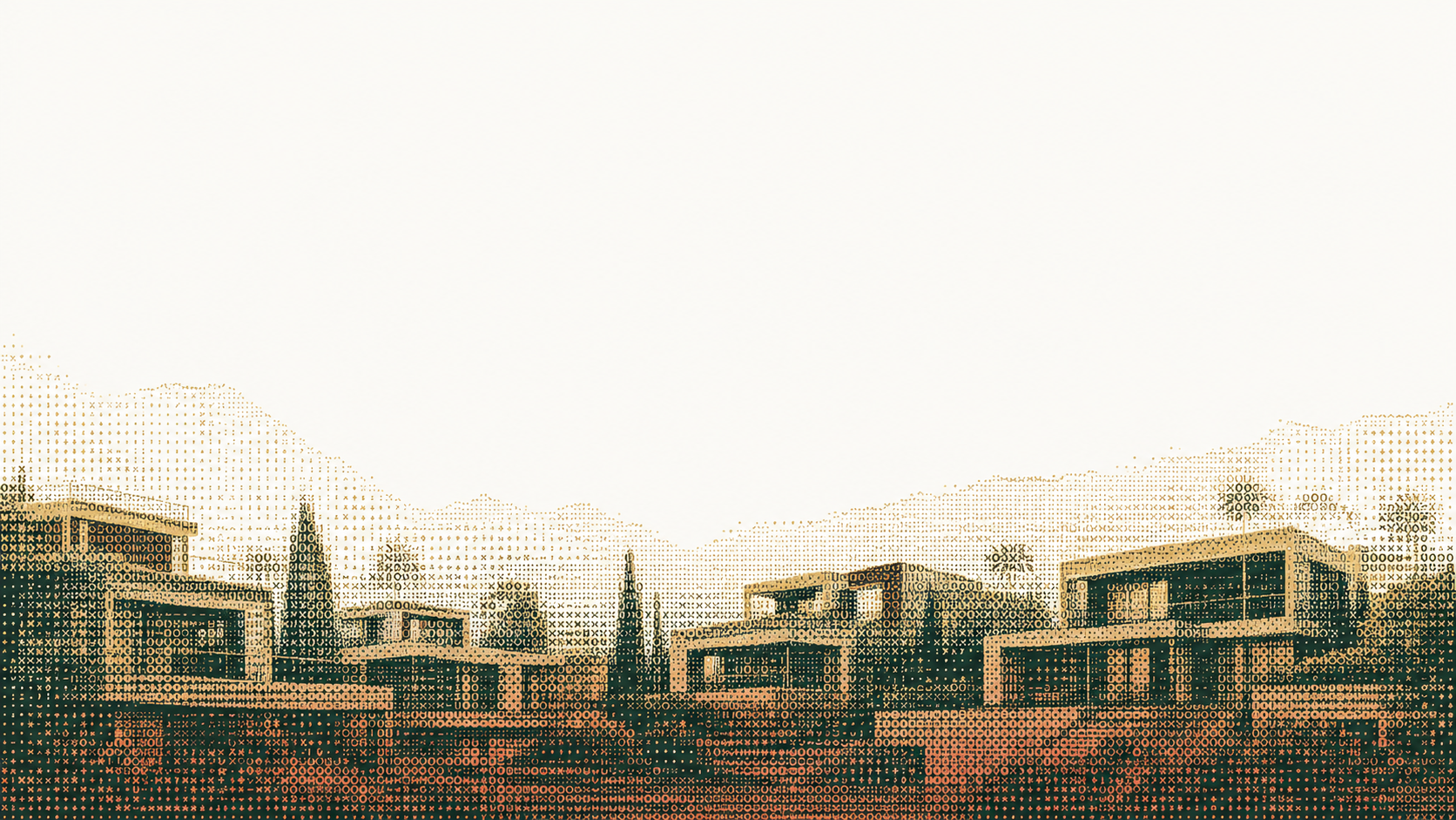 Architectural landscape illustration of luxury villas and modern homes in Bangalore